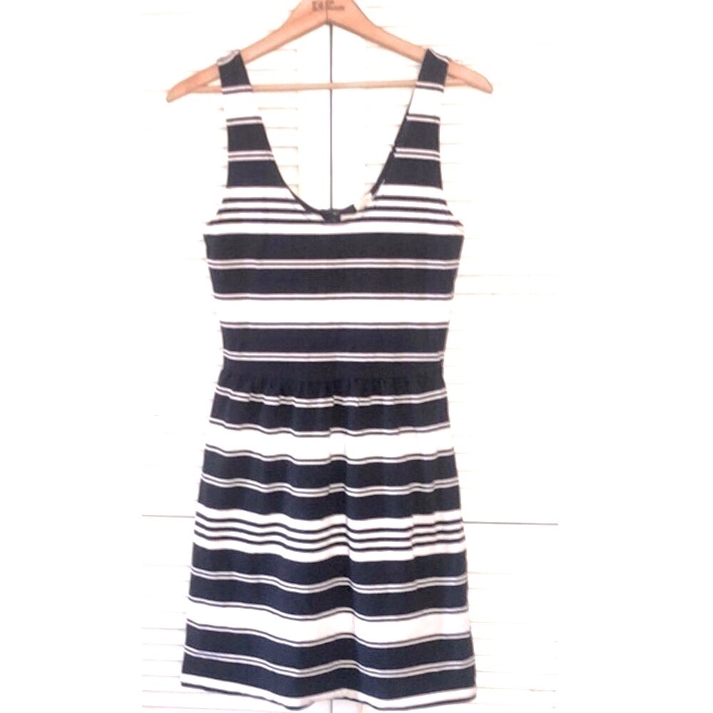 J Crew striped Navy Blue and White tank dress XS